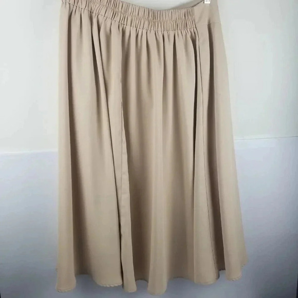 Kancy Kole Bundle Women's High-waisted Flared Skirts Beige, Navy Blue, Green 2X - Picture 13 of 16